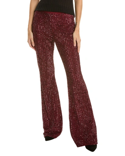Shop Michael Kors Hand Embroidered Bootleg Pant In Red