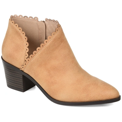 Journee Collection Journee Tessa Scallop Trim Bootie In Brown