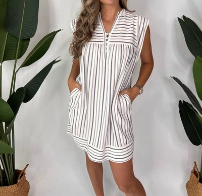 Shop Melissa Nepton Collette Dress In Navy Stripe In White