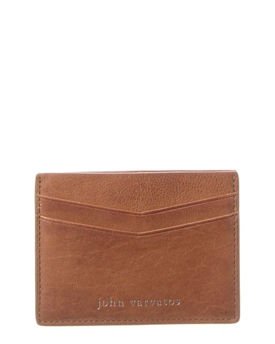 Shop John Varvatos Heritage Leather Card Case In Brown
