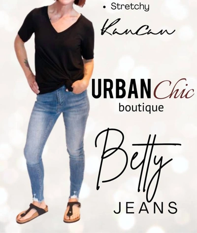 Shop Kancan Betty Mid Rise Super Skinny Jeans In Blue