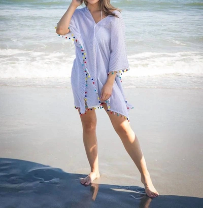 Shop Simply Southern Cover Up In Multistripe Pom Pom