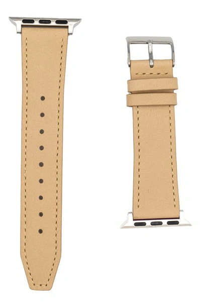 Shop Rebecca Minkoff 20mm Smooth Leather Watch Strap In Nude