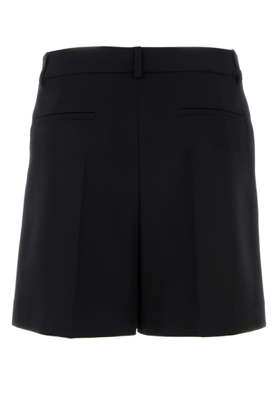 Valentino Garavani Black Bermuda Shorts With Vlogo Print In Toile Iconographe Man