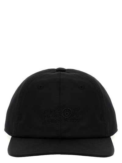 Shop Mm6 Maison Margiela Logo Embroidered Baseball Cap In Black