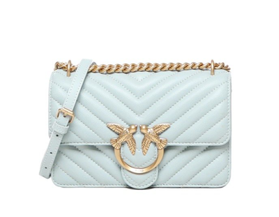Shop Pinko Lovebird Quilted Chain In Blue