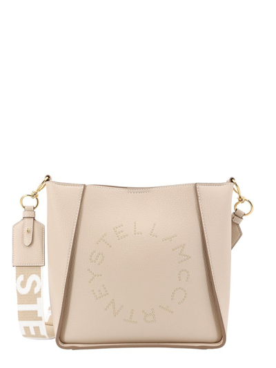 Shop Stella Mccartney Stella Logo Small Shoulder Bag In Beige