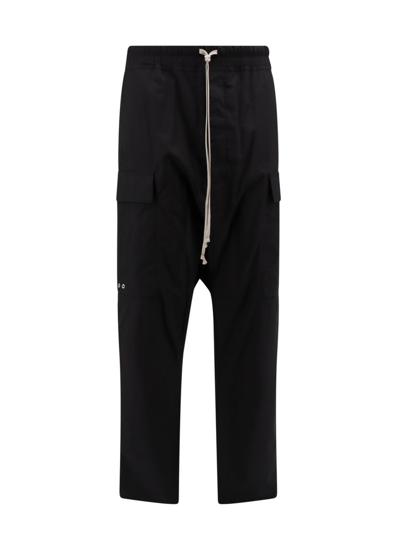 Shop Rick Owens Dropped Crotch Drawstring Trousers In Black