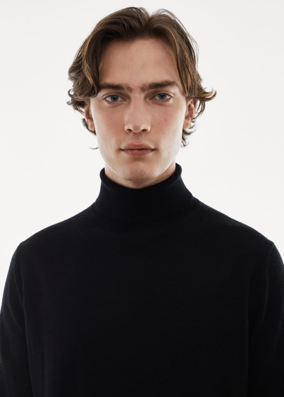 Shop Mango 100% Merino Wool Turtleneck Sweater Black
