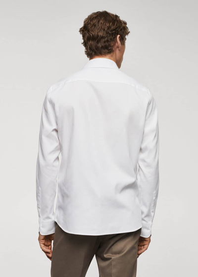 Shop Mango Slim-fit Cotton Structured Shirt White