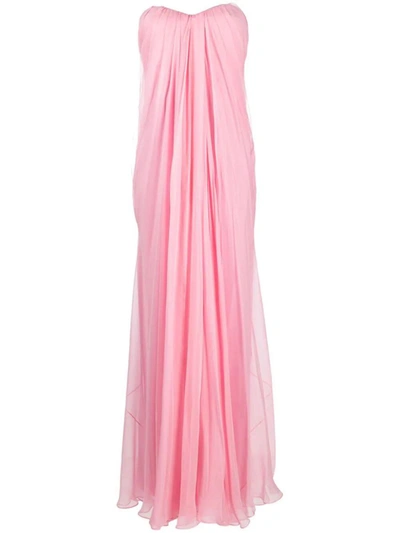 Shop Alexander Mcqueen Bustier Dress Clothing In Pink & Purple