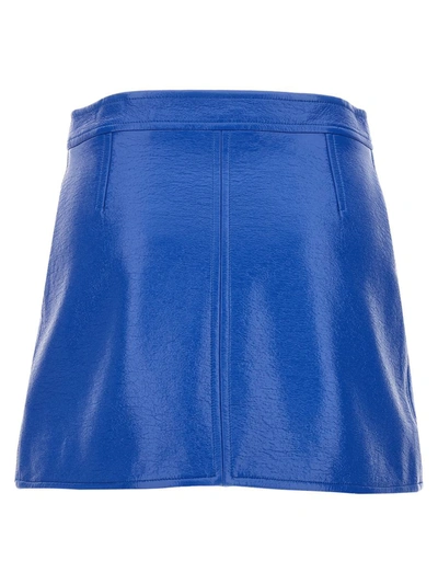 Shop Courrèges 'reedition Vinyl Mini' Skirt In Blue