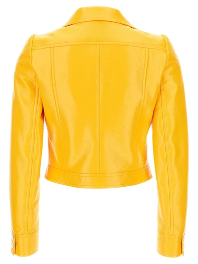 Shop Courrèges 'reedition Vinyl' Jacket In Yellow
