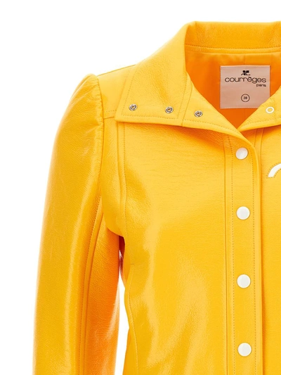 Shop Courrèges 'reedition Vinyl' Jacket In Yellow