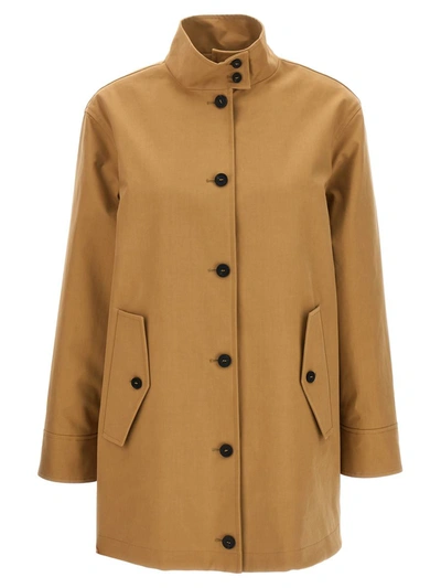 Shop Fabiana Filippi Cotton Trench Coat In Beige