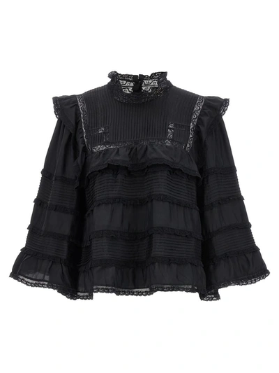Shop Isabel Marant 'zalmara' Blouse In Black