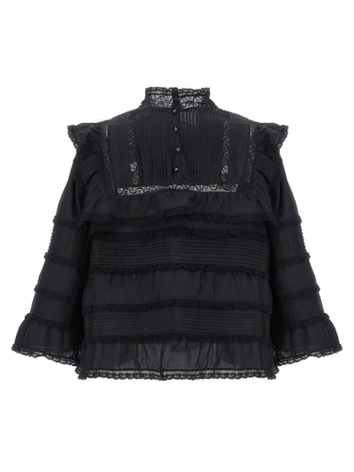 Shop Isabel Marant 'zalmara' Blouse In Black