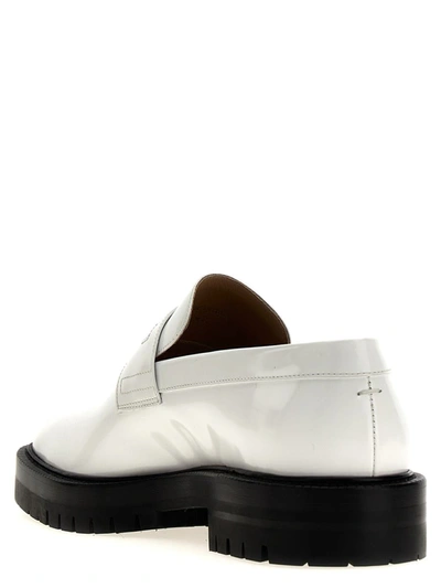 Shop Maison Margiela 'tabi' Loafers In White/black