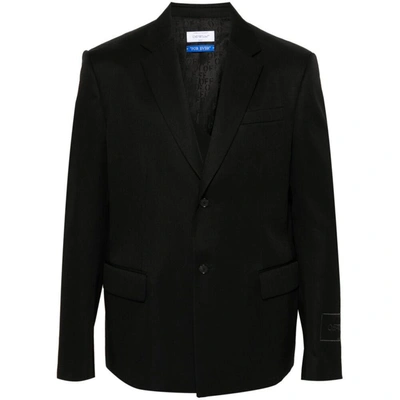 Off-white Off White Light Wool Single Breasted Jacket In Black