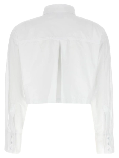 Shop Pinko 'pergusa' Cropped Shirt In White
