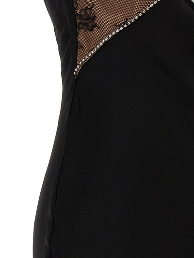 Shop Self-portrait 'black Lace Satin Maxi' Dress