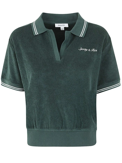 Shop Sporty And Rich Sporty & Rich Syracuse Terry Polo Clothing In Green