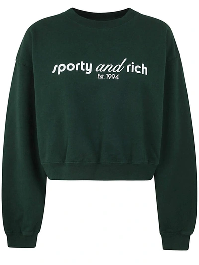 Shop Sporty And Rich Sporty & Rich Tank Cropped Crewneck Clothing In Green