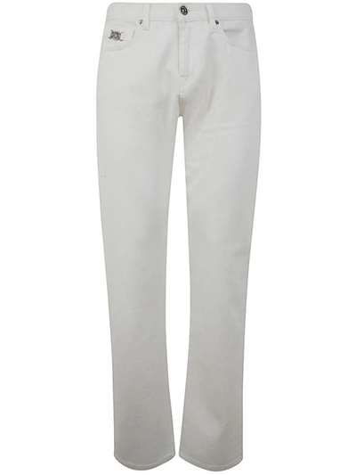 Shop Versace Non-stretch White Rinsed Denim Pant Clothing