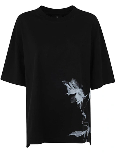 Shop Y-3 Adidas Printed T-shirt Clothing In Black