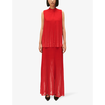 Shop Claudie Pierlot Women's Rouges Baryl Mandarin-collar Woven Top
