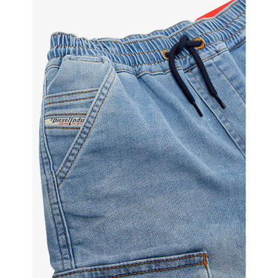 Shop Diesel Boys Blue Kids Drawstring-waistband Stretch Cotton-blend Shorts 8-16 Years