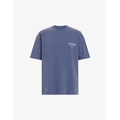 Shop Allsaints Men's Amethyst Blue Underground Graphic-print Cotton T-shirt