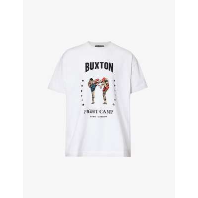 Shop Cole Buxton Men's White Fight Camp Graphic-print Cotton-jersey T-shirt