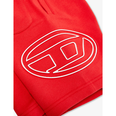 Shop Diesel Logo-embossed Relaxed Cotton-jersey Shorts 6-16 Years In Red