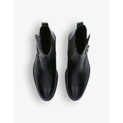 Shop Toga Virilis Men's Black Stud-embellished Buckled Leather Chelsea Boots