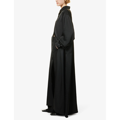 Shop The Frankie Shop Avery Relaxed-fit Satin Maxi Dress In Black