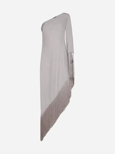 Shop Taller Marmo Aventador Viscose-blend One-shoulder Dress In Silver