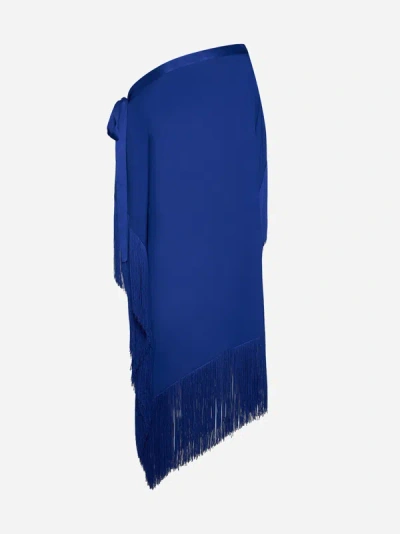 Shop Taller Marmo Aarons Viscose-blend Asymmetric Kaftan In Royal Blue