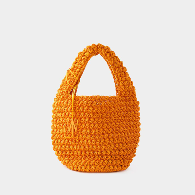 Shop Jw Anderson Large Popcorn Basket Bag - J.w. Anderson - Cotton - Orange