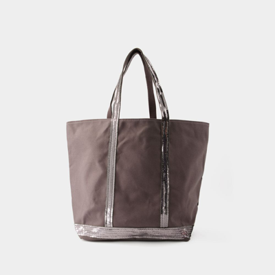 Shop Vanessa Bruno Cabas L Shopper Bag -  - Cotton - Grey Anthracite