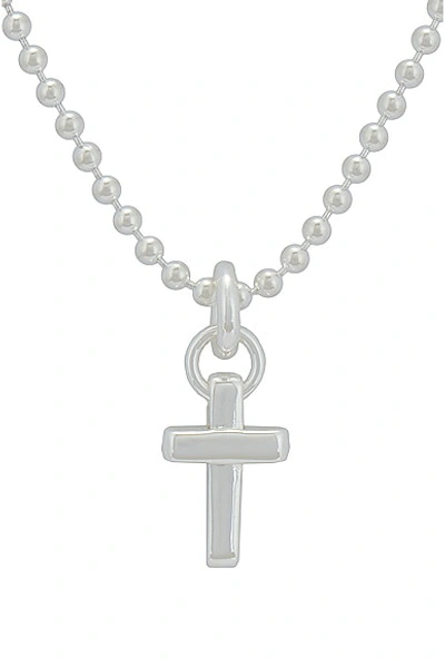 Shop Laura Lombardi Mini Cecilia Necklace In Silver