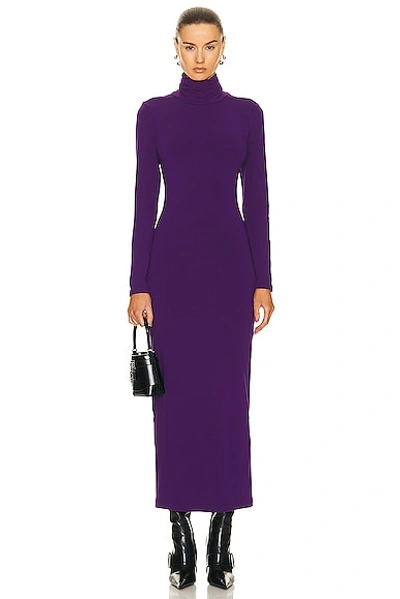 Shop Sprwmn Long Sleeve Turtleneck Maxi Dress In Violet