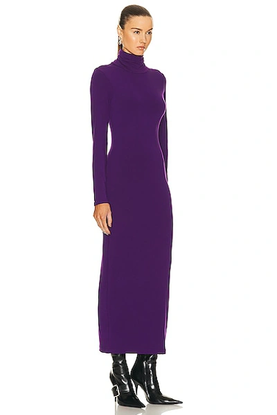 Shop Sprwmn Long Sleeve Turtleneck Maxi Dress In Violet
