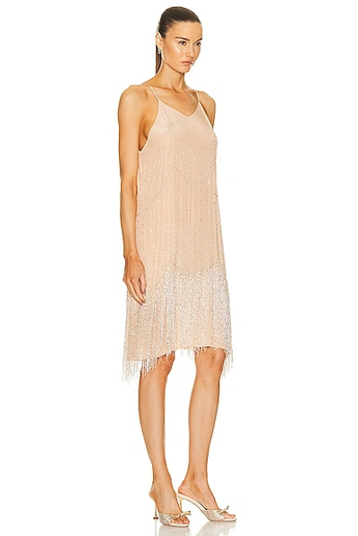 Bode Beaded Shakey Dress In Blush