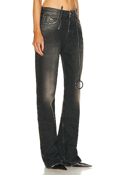 Attico Mid-rise Tapered-leg Jeans In Dark Grey & Sand