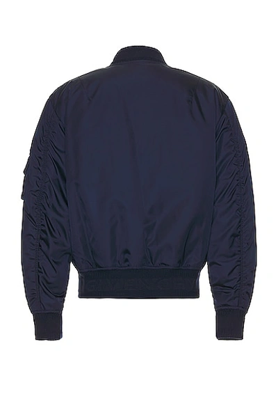 Shop Givenchy 4g Zip Bomber In Deep Blue
