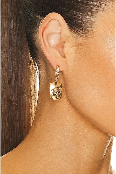 Shop Versace Square Earrings In Gold