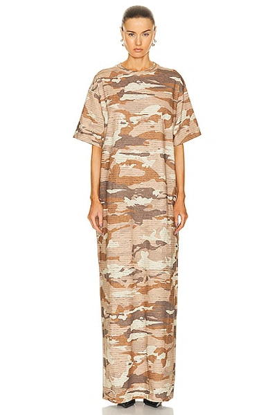 Shop Acne Studios Maxi T-shirt Dress In Cacao Brown