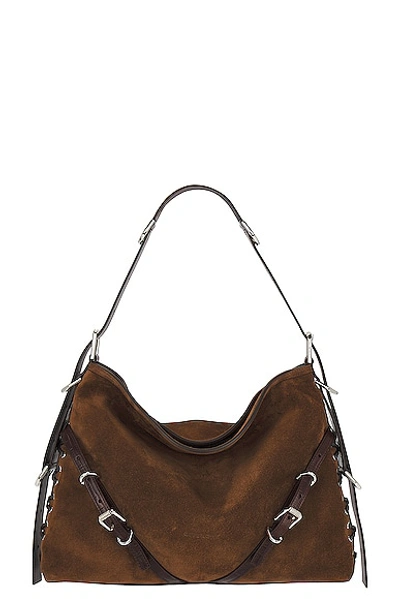 Shop Givenchy Medium Voyou Corset Bag In Walnut Brown