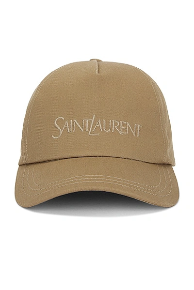 Shop Saint Laurent Cap In Beige